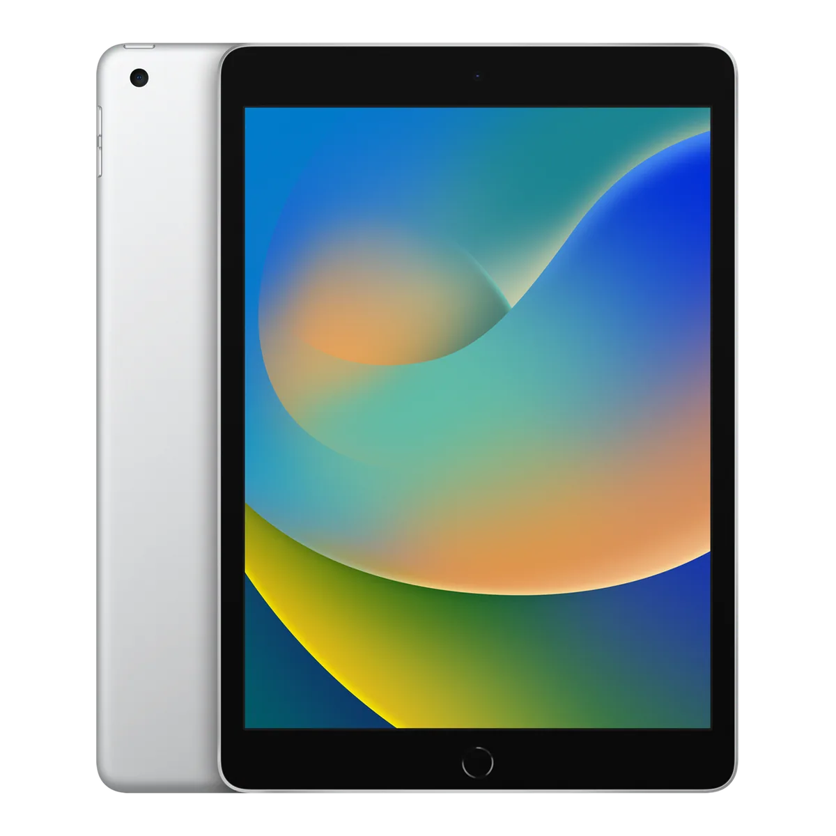 Front — iPad (9th generation) · 256 GB · Silver. Manufacturer image of the model; not a photograph of the unit on offer.