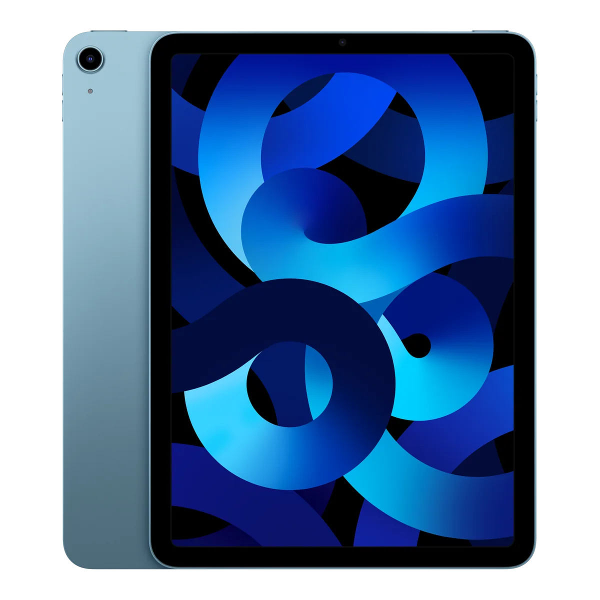Front — iPad Air (5th generation) · 256 GB · Blue. Manufacturer image of the model; not a photograph of the unit on offer.