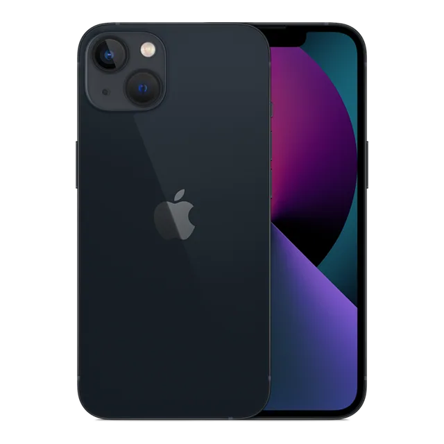 iPhone 13 · 128 GB · Midnight — Manufacturer image of the model; not a photograph of the unit on offer.