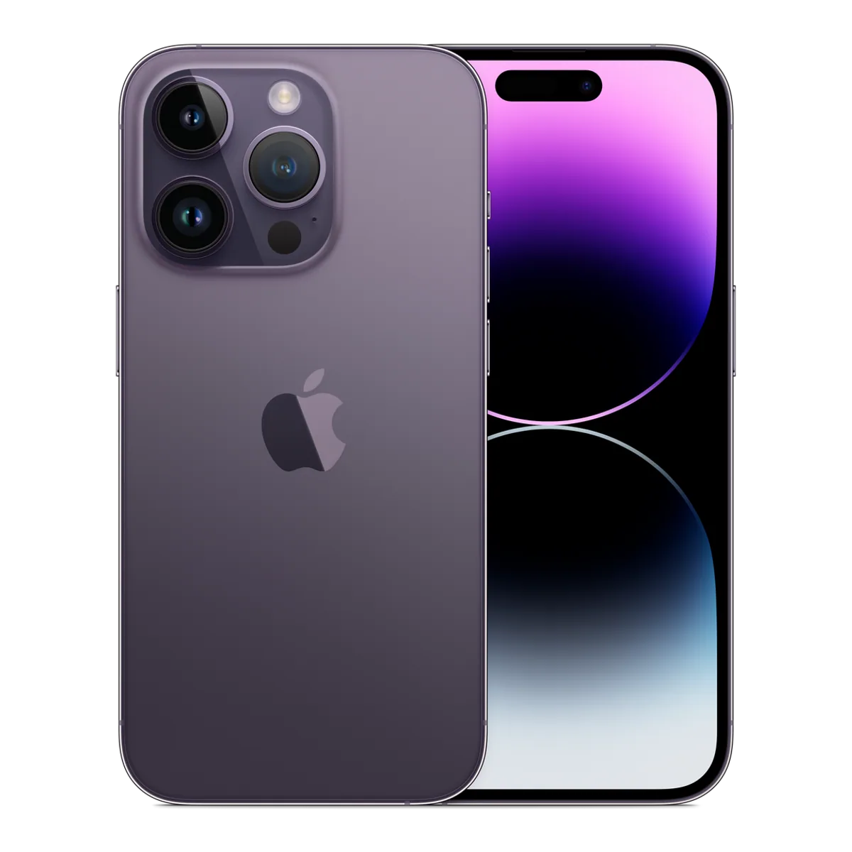 Front — iPhone 14 Pro · 256 GB · Deep Purple. Manufacturer image of the model; not a photograph of the unit on offer.