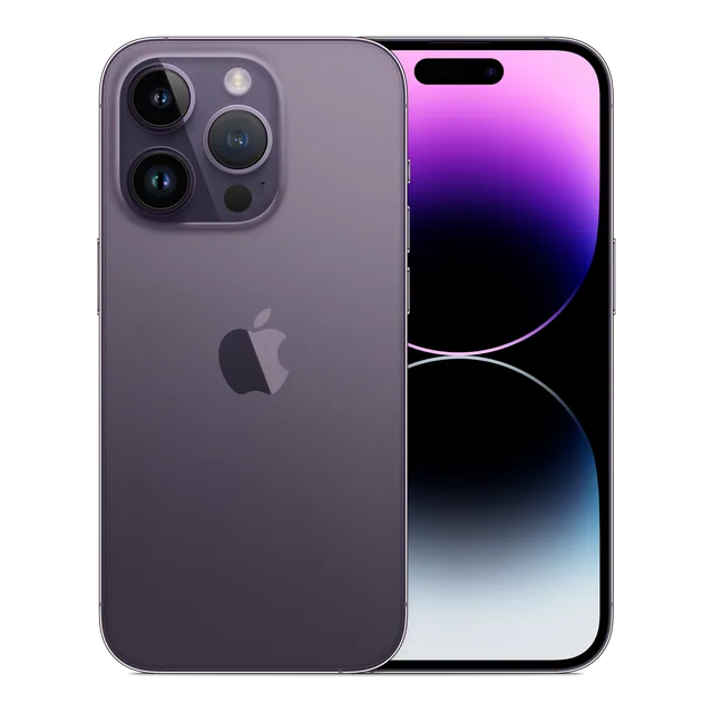 iPhone 14 Pro · 256 GB · Deep Purple — Manufacturer image of the model; not a photograph of the unit on offer.
